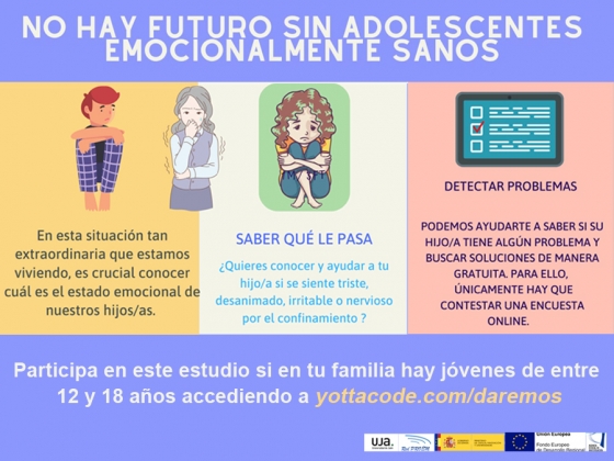 Estudio de la Universidad de Ja&eacute;n para evaluar el estado emocional de adolescentes y j&oacute;venes de entre 12 y 18 a&ntilde;os