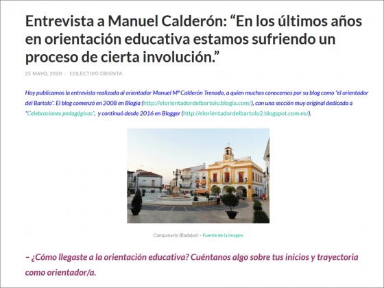Entrevista a nuestro compa&ntilde;ero Manuel Calder&oacute;n en Colectivo Orienta