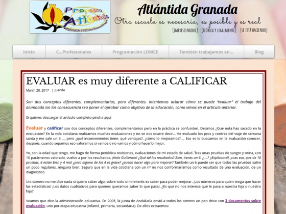 "EVALUAR es muy diferente a CALIFICAR", interesante art&iacute;culo de Juan de Dios Fern&aacute;ndez