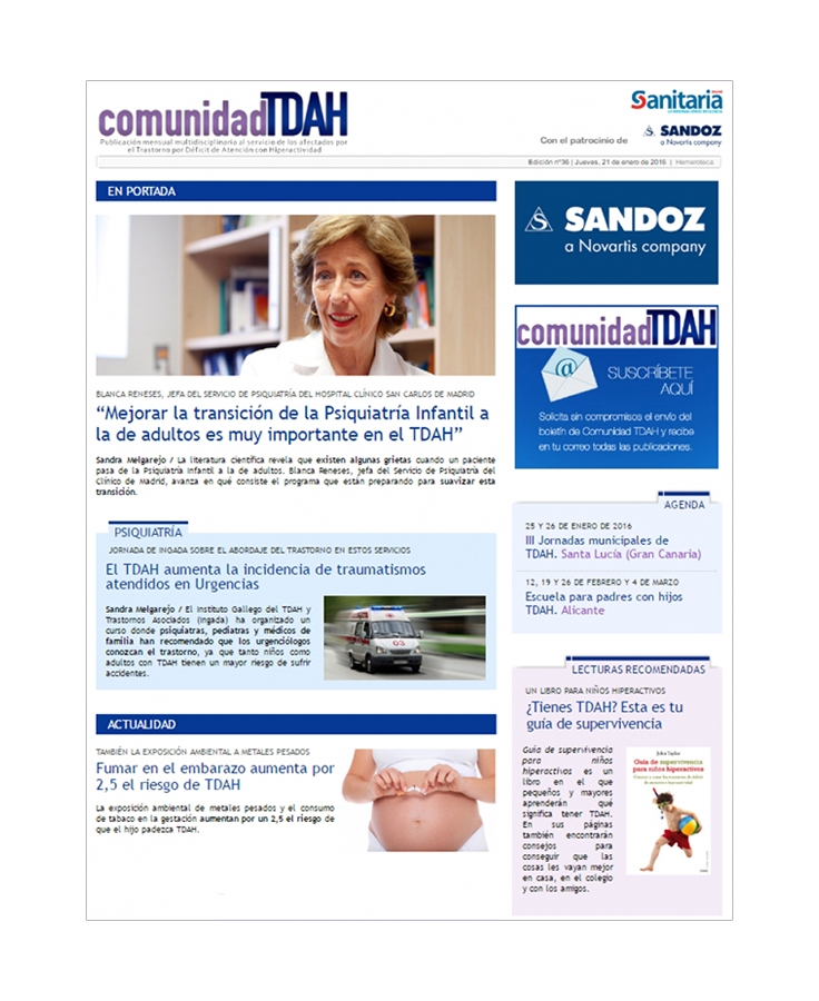 N&uacute;mero 36 de la publicaci&oacute;n "Comunidad TDAH"