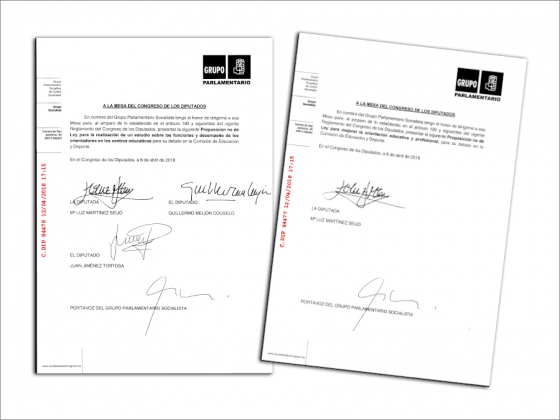 El Grupo Parlamentario Socialista presenta en el Congreso dos Proposiciones no de Ley sobre Orientaci&oacute;n